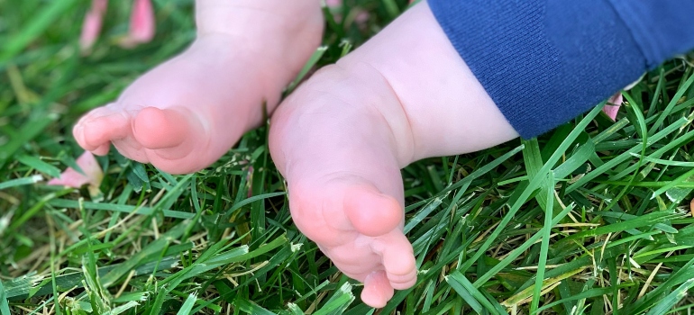 Bebeće noge na travi